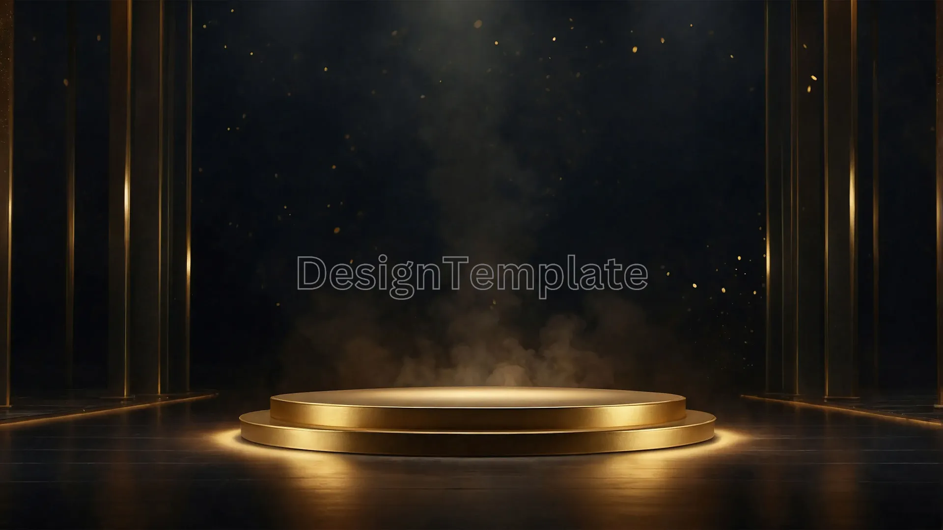 Elegant Golden Circular Podium Background Photo